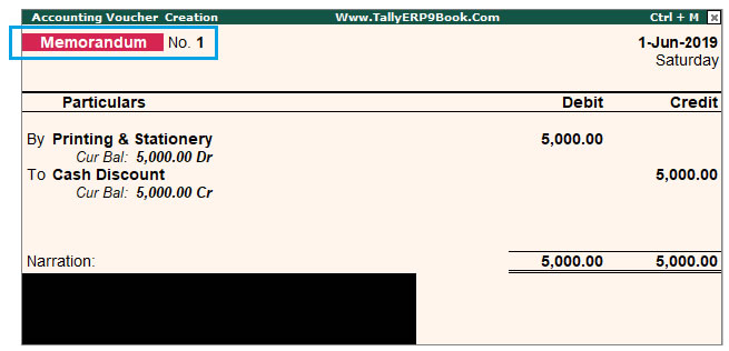 memo-memorandum-voucher-ctrl-f10-in-tally-erp9